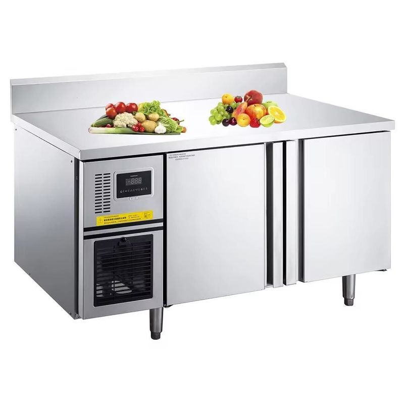 China Manufacturer's Single-Temperature Stainless Steel Kitchen Commercial Refrigerator Freezer Air Cooling Mode Counter Style