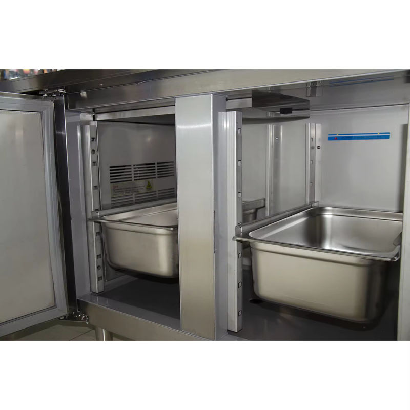 China Manufacturer's Single-Temperature Stainless Steel Kitchen Commercial Refrigerator Freezer Air Cooling Mode Counter Style